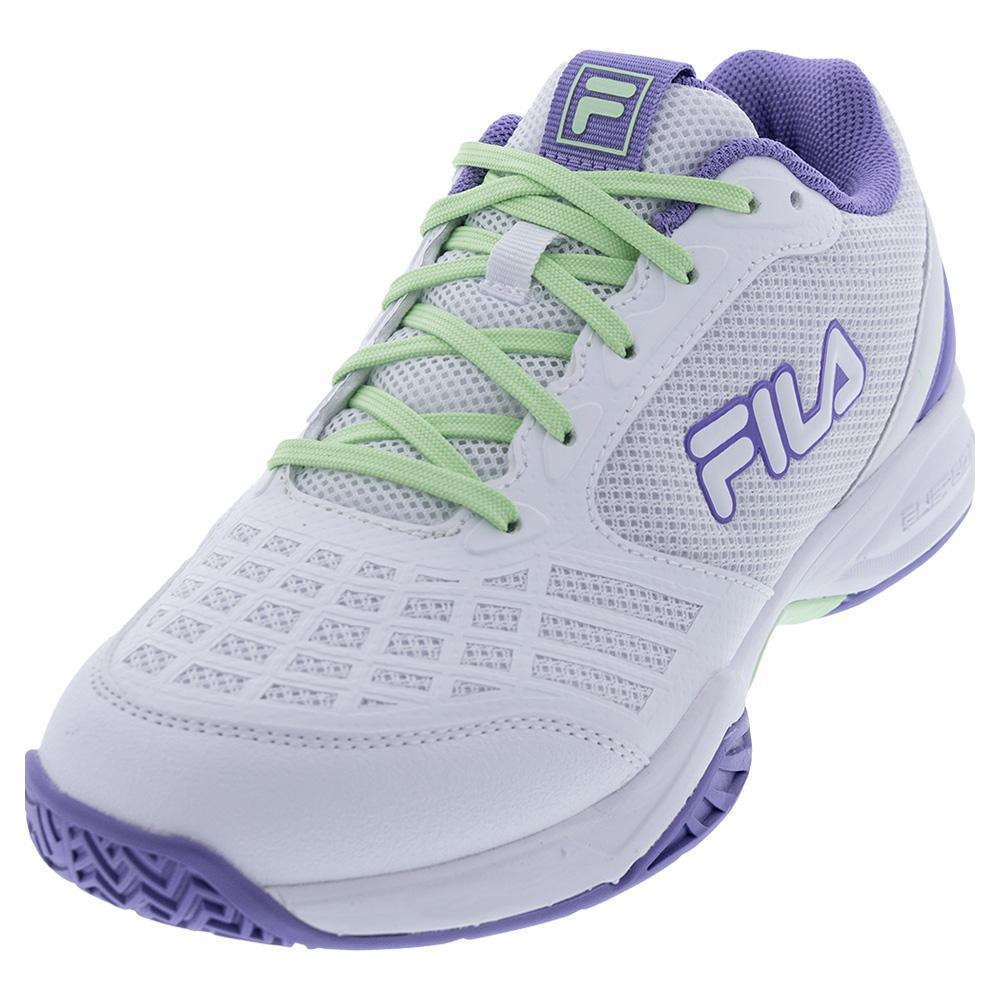 Juniors' Axilus 3 Tennis Shoes for Women & Girls - White & Patina Green Athletic Sneakers for Tennis, Running & Casual Wear