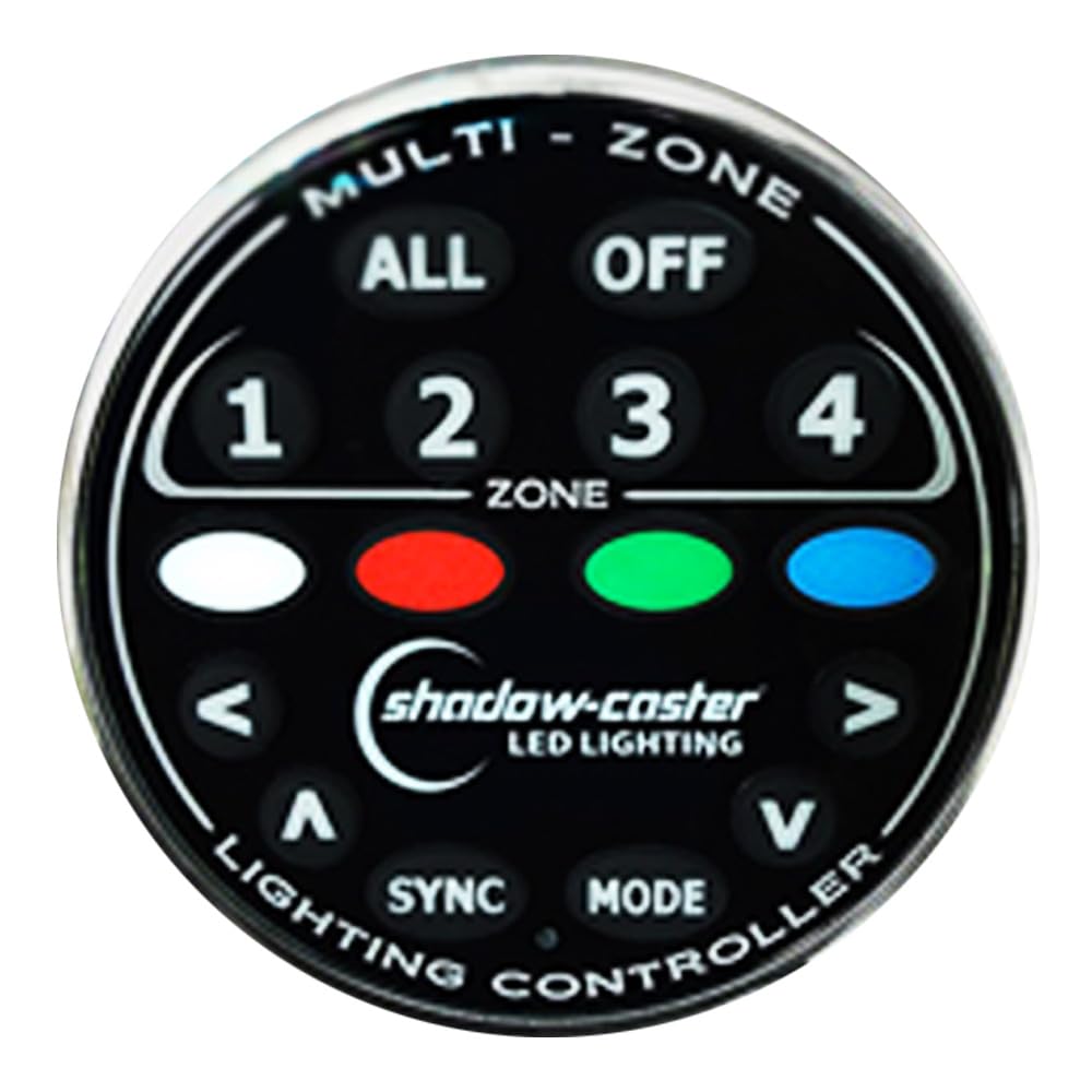 4-Channel Shadow-Caster Round Zone Controller Remote for MZ-LC/SCM-LC - Perfect for Marine & Outdoor Lighting Control