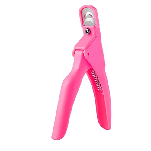 Professional PDGJG Nail Art Tips Clipper & Trimmer Scissors - Round Edge Finger Cutter for False Nails & Manicure - Rose Red Plastic Nail Clippers - Perfect for Home Salon, DIY Nail Art & Professional Manicures