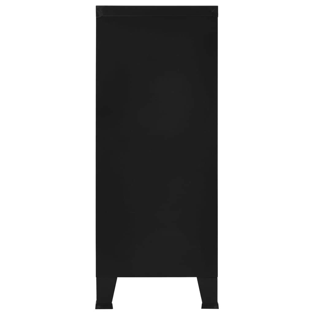 CHARMMA 2-Drawer Metal File Cabinet with Adjustable Shelves & 4 Vents - Vertical Storage Cabinet for Hanging Files, Home & Office Organization (Black) - Perfect for Document Storage, Office Supplies & Workspace Organization