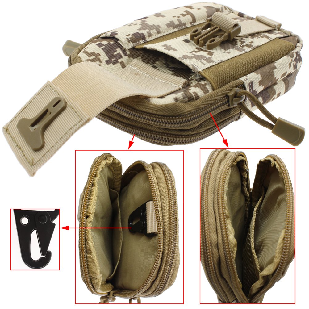 KENMAX® Compact MOLLE EDC Pouch - Tactical Utility Organizer Bag for Outdoor, Hiking & Military Gear Storage - Perfect for Camping, Survival Kits & Everyday Carry Essentials