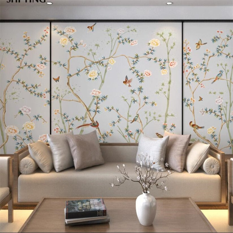 Birds on Tree Wallpaper Mural - Nature-Inspired Peel & Stick Wall Decor for Living Room, Bedroom, Nursery | Easy to Install & Removable