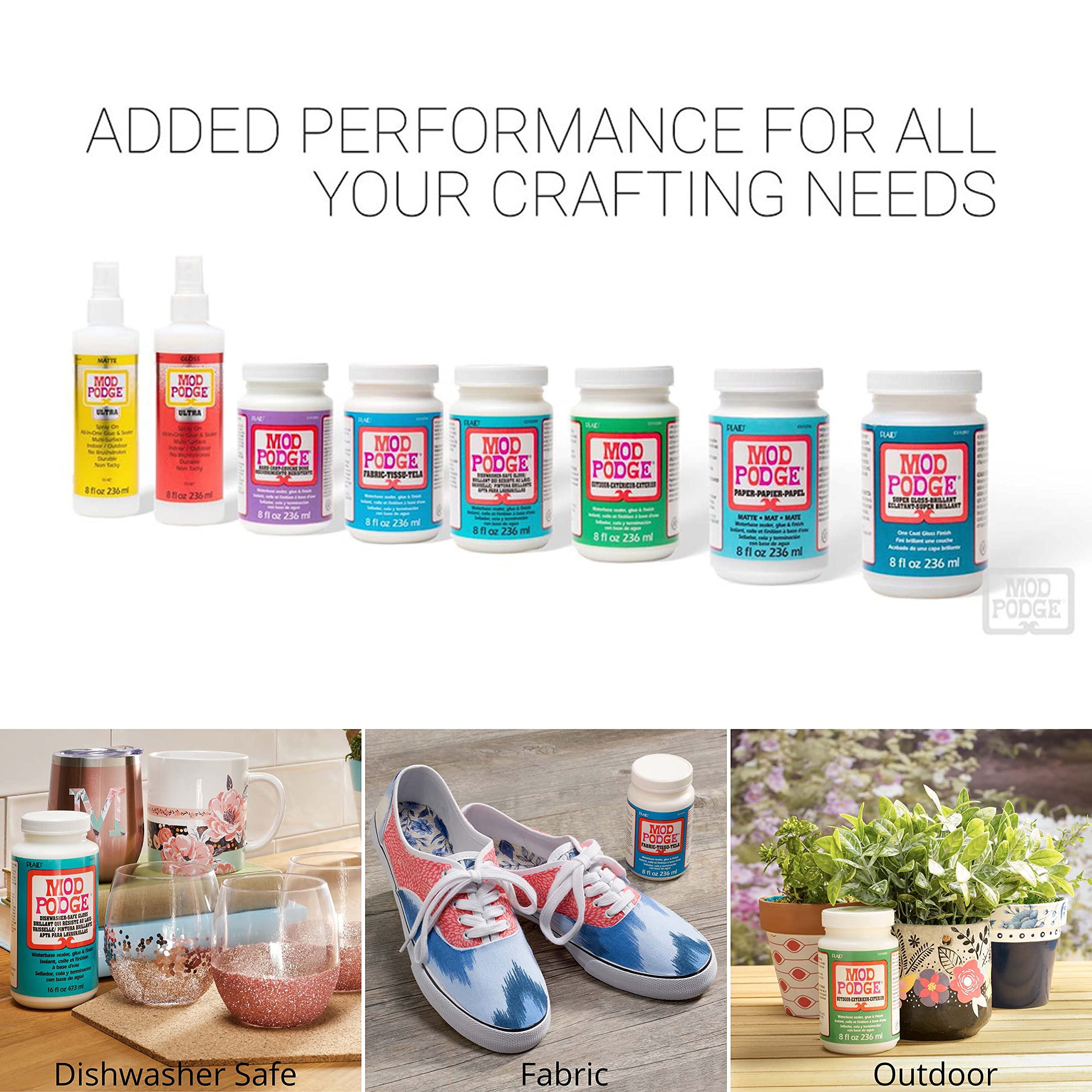 Mod Podge Waterbase Sealer, Glue and Finish for Outdoor Crafts - 8-Ounce Clear Finish (CS11220) - Perfect for DIY Projects, Scrapbooking, and Decoupage