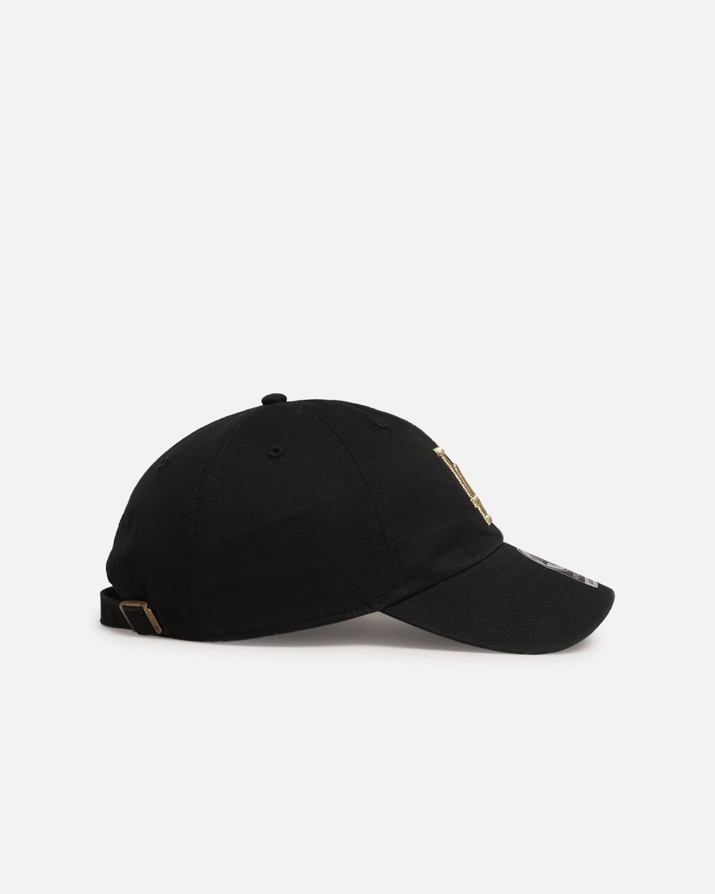 47 Brand Los Angeles Dodgers 'Metallic' 47 Clean Up Strapback Adjustable Snapback Hat - Black & Gold Baseball Cap for Men & Women - Perfect for Games, Streetwear & Casual Outfits