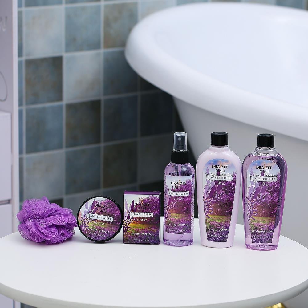 Draizee 5-Piece Lavender Scented Spa Gift Basket for Women - Relaxing Mother's Day Gifts from Daughter/Kids - Perfect for Home Spa, Birthday, Anniversary & Self-Care Moments