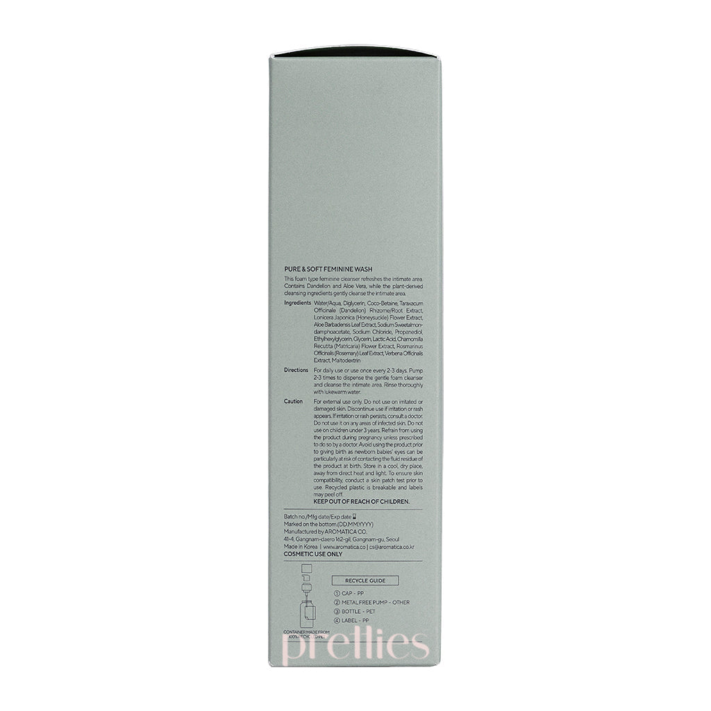 AROMATICA Pure & Soft Feminine Wash 170ml - pH Balanced Intimate Cleanser for Women - Gentle & Natural Feminine Hygiene Care - Perfect for Daily Use & Sensitive Skin