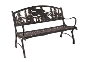 Premium Outdoor Eagle Bench - Heavy-Duty Steel Garden Bench for Patio, Backyard & Park - Weather-Resistant & Comfortable Seating for Relaxing Outdoors