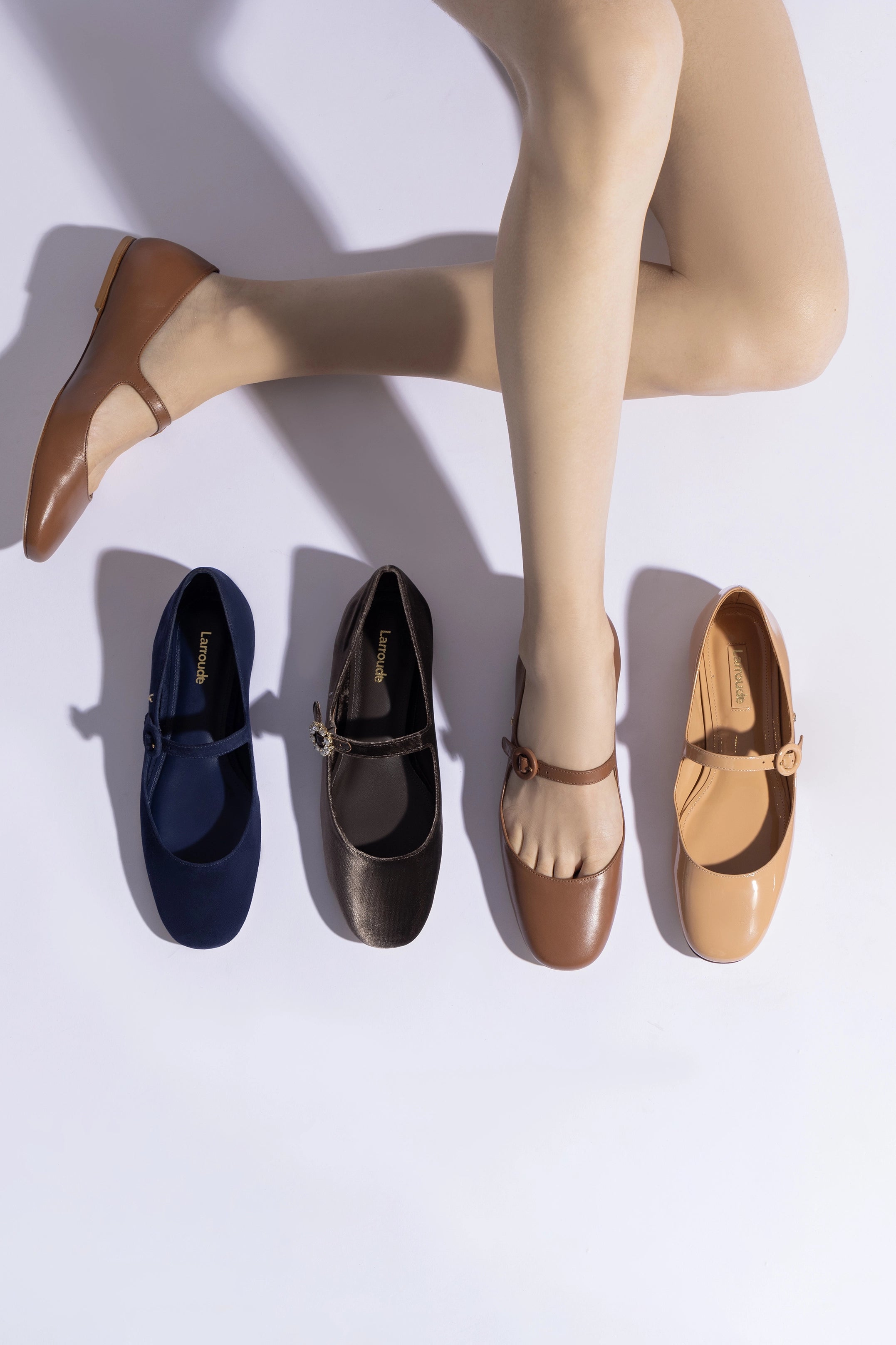 Blair Women's Navy Suede Ballet Flats - Comfortable & Stylish Slip-On Shoes for Work, Travel & Casual Wear