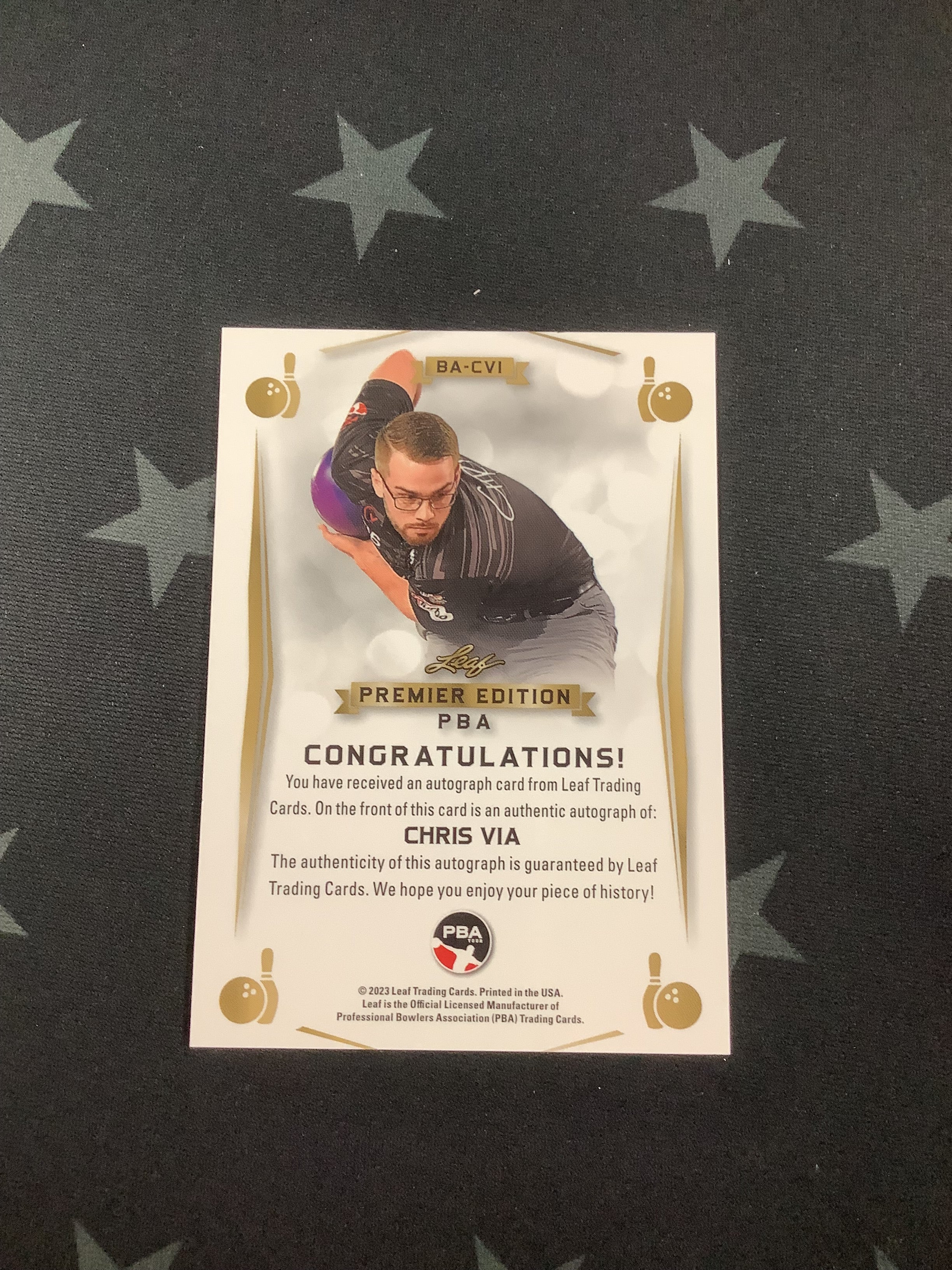 2023 LEAF PREMIER EDITION PBA CHRIS VIA AUTO BA CV1 Basketball Trading Card - Rare Collectible for Sports Memorabilia Fans & Card Collectors - Perfect for Display, Investment & Gifting