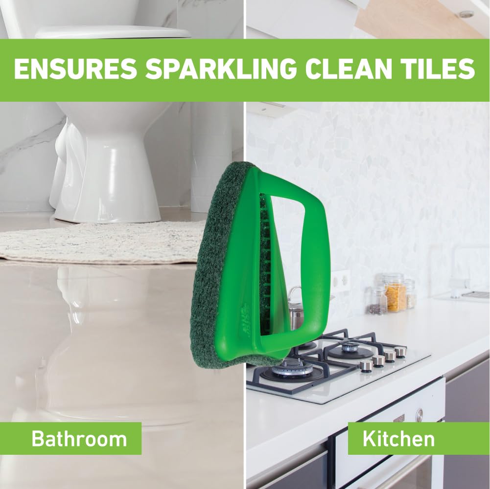 Scotch-Brite Heavy Duty Bathroom Scrubber & Jet Tough Cleaning Brush - 2 Pack Multi-Color Set for Deep Cleaning Tubs, Tiles, Sinks & Tough Stains