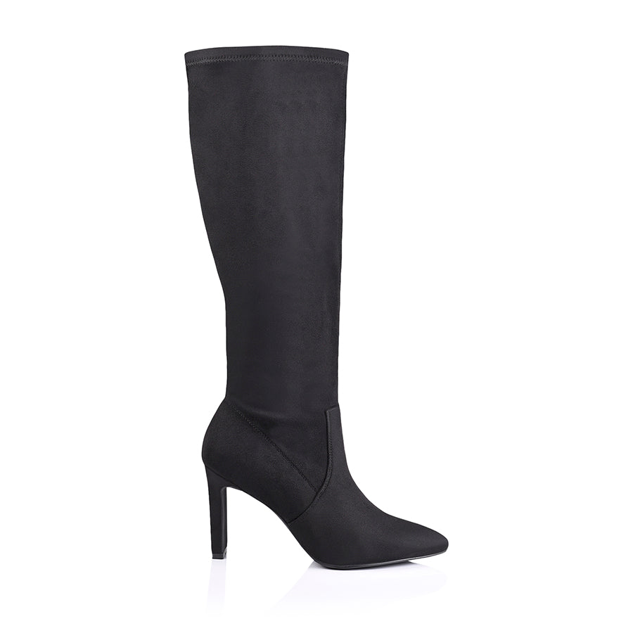Effy Women's Knee High Boots - Black Micro Suede Fashion Boots for Winter, Fall & Casual Outfits | Comfortable & Stylish Ankle Booties for Work, Date Night & Everyday Wear