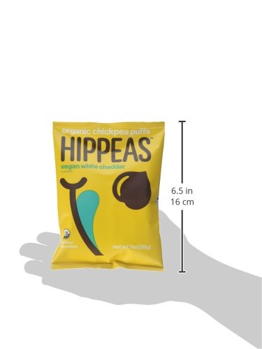 HIPPEAS Organic Chickpea Puffs Vegan White Cheddar - 24 Pack (1oz Each) | Gluten Free, High Protein, Crunchy Snacks | Perfect for School Lunches, Road Trips & Healthy Office Snacking