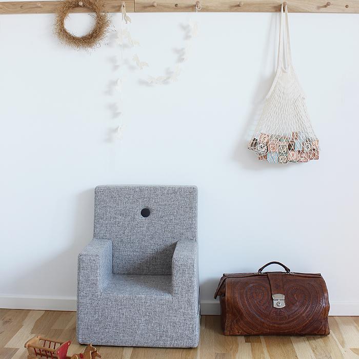 KlipKlap KK Kids Chair XL - 63x49x42cm Multi-Grey with Grey Seat | Premium Children's Chair for Home, School & Playroom | Durable & Comfortable Toddler Furniture