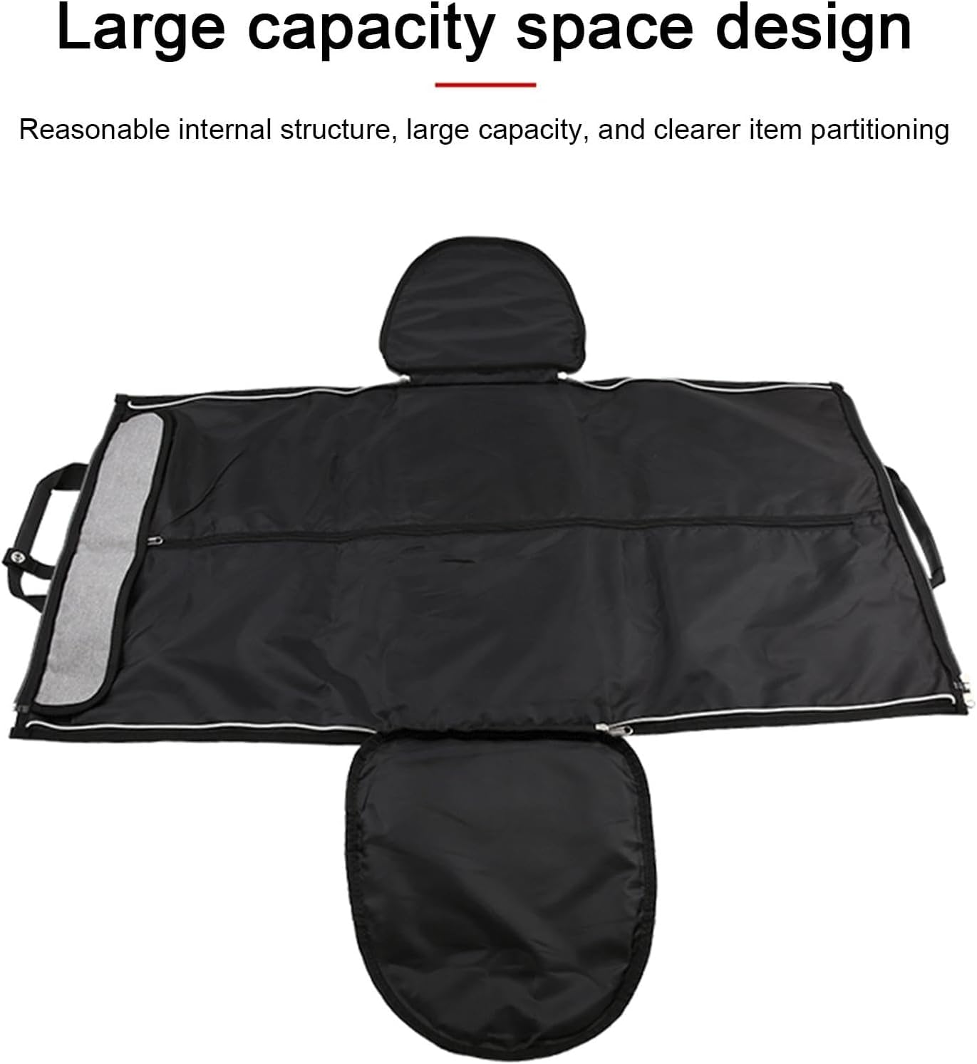 Foldable Travel Garment Bag for Suits & Dresses - 35L Waterproof Polyester Hanging Suitcase with Zipper Closure | Grey Carry-On Luggage for Business Trips, Weddings & Air Travel | Space-Saving Suit Protector & Clothes Organizer