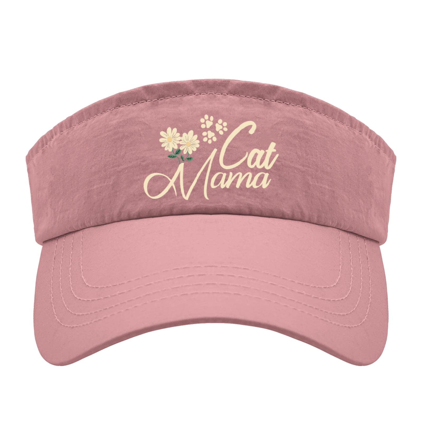 Packable Sun Visor Hat for Men & Women - Lightweight Golf Visor Cap for Outdoor Sports, Running, Beach - Adjustable Pink Sports Hat for Sun Protection