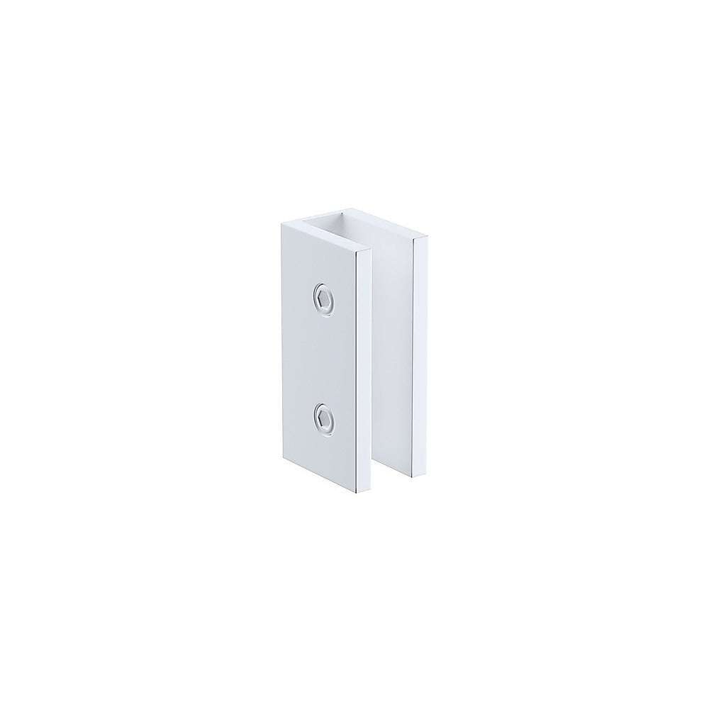 120x100cm Frameless Shower Screen with White Brackets & Stainless Steel Hinges, Square Double Pull Handle - Modern Bathroom Glass Enclosure for Walk-In Showers and Wet Rooms