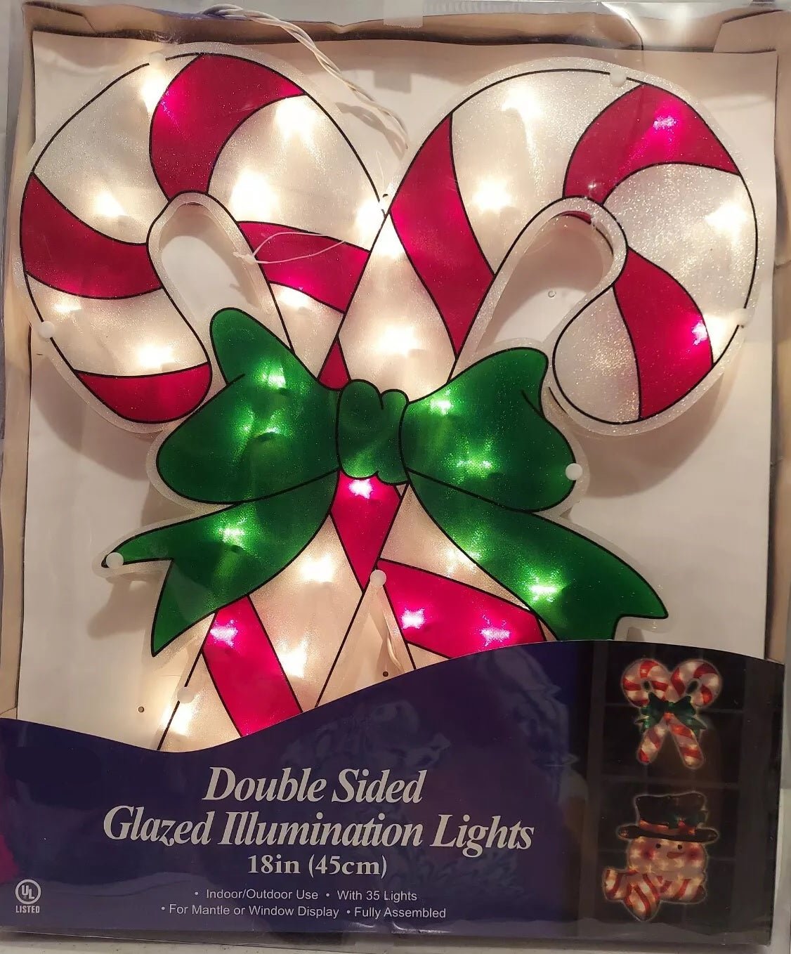 18-Piece Glazed Double Candy Cane Window Plaque Set - Christmas Holiday Decor for Home, Office & Storefront - Perfect for Winter Decorations & Festive Gift Giving