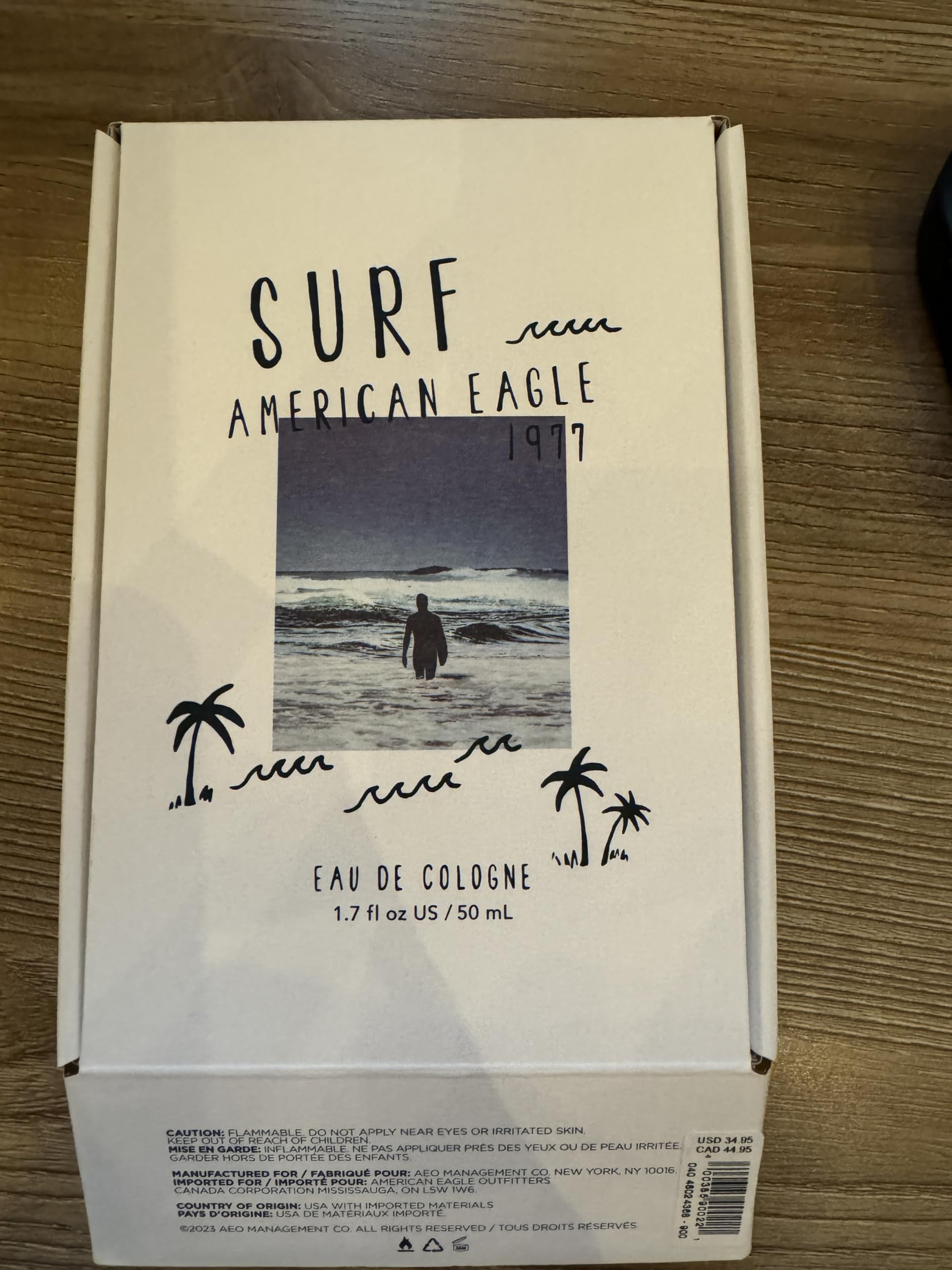 AEO Surf 1.7oz Eau de Cologne for Men - Fresh Aquatic Cologne Spray - Perfect for Daily Wear, Work & Date Nights