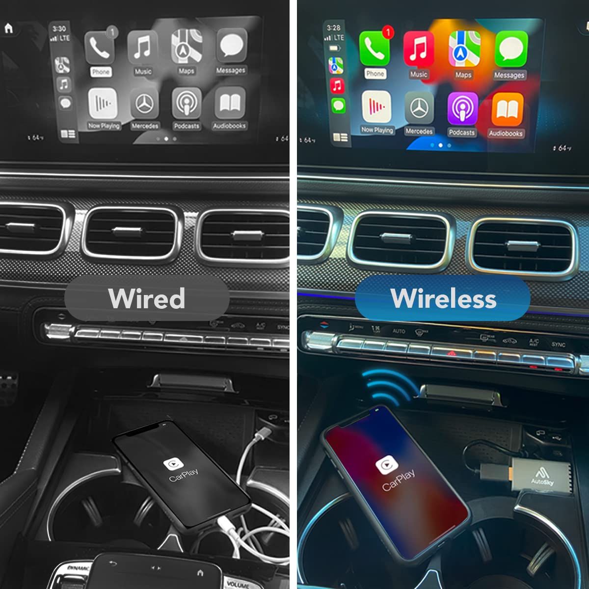 2023 Max Edition Wireless CarPlay Adapter - Fastest & Most Compact AutoSky for iPhone iOS - Plug & Play Installation for 2015+ Cars - Perfect for Commuting, Road Trips & Hands-Free Driving
