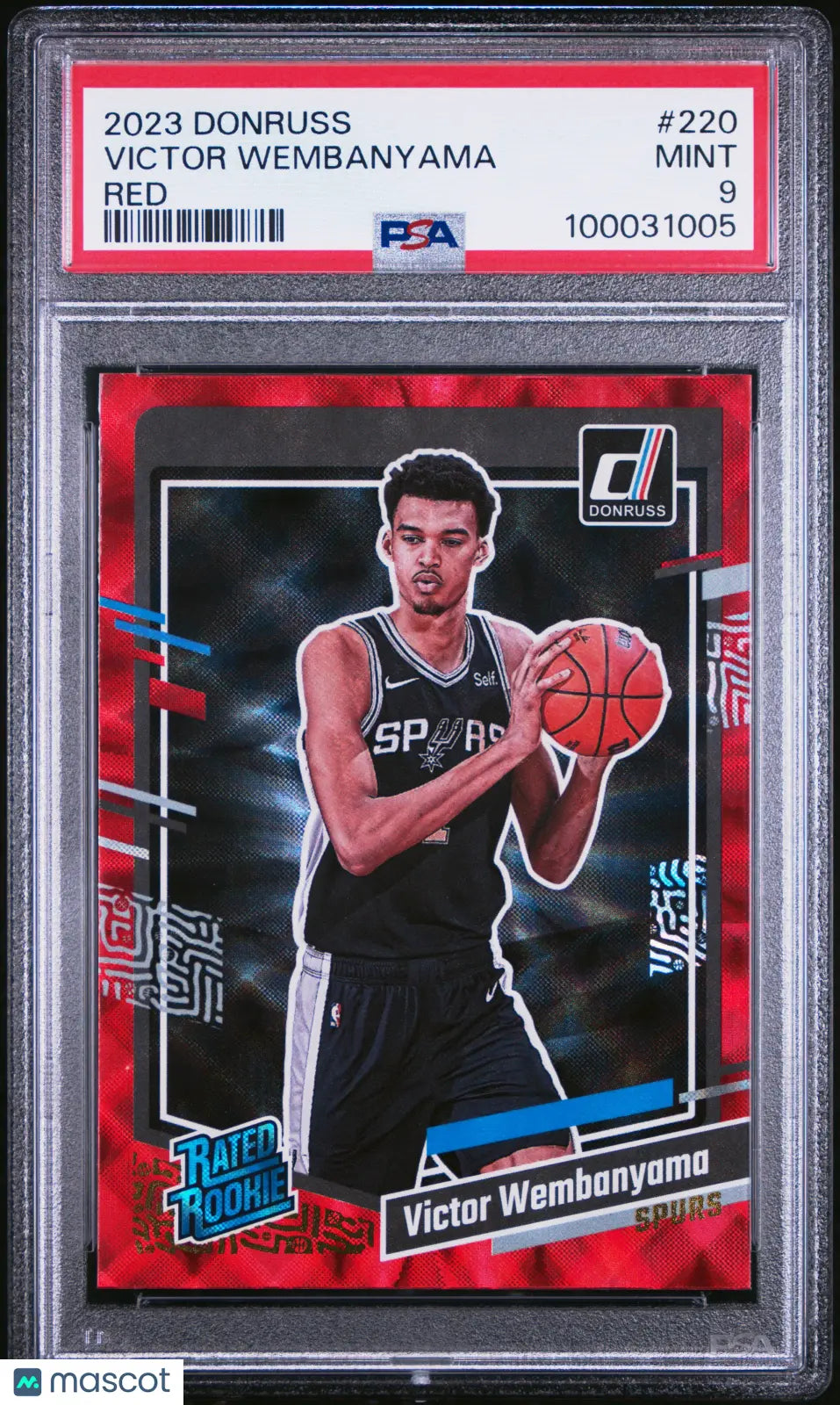 2023 Panini Donruss Rated Rookie Victor Wembanyama Red PSA 9 Basketball Card - Collectible Sports Memorabilia for NBA Fans & Card Investors - Perfect for Grading, Trading, and Displaying in Your Collection