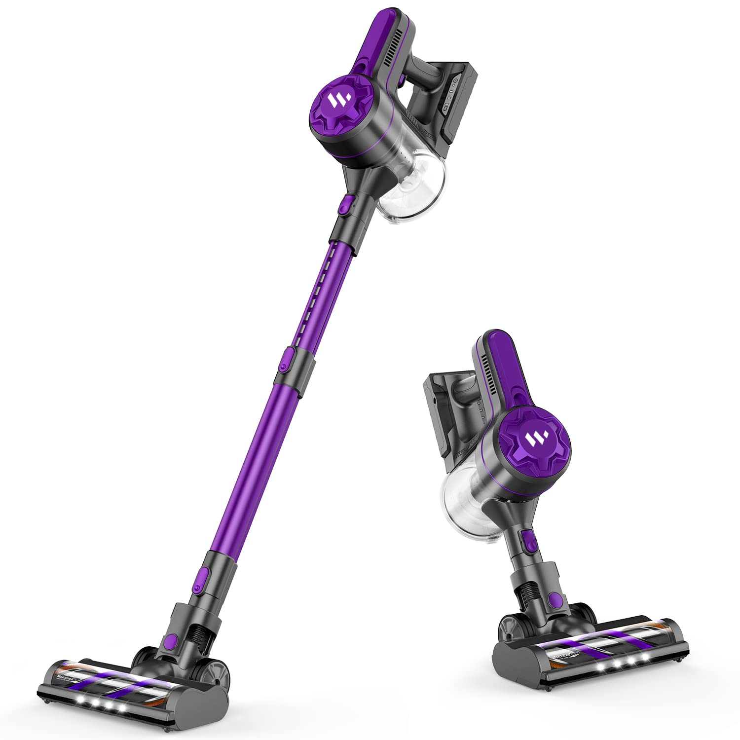 6-in-1 Cordless Vacuum Cleaner 2200mAh - 45min Runtime for Hard Floors & Pet Hair (Brown) - Home Cleaning