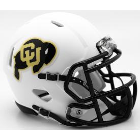 Colorado Buffaloes Riddell Speed White Mini Helmet - NCAA Football Collectible & Decor for Fans, Office, Man Cave, or Game Room Display