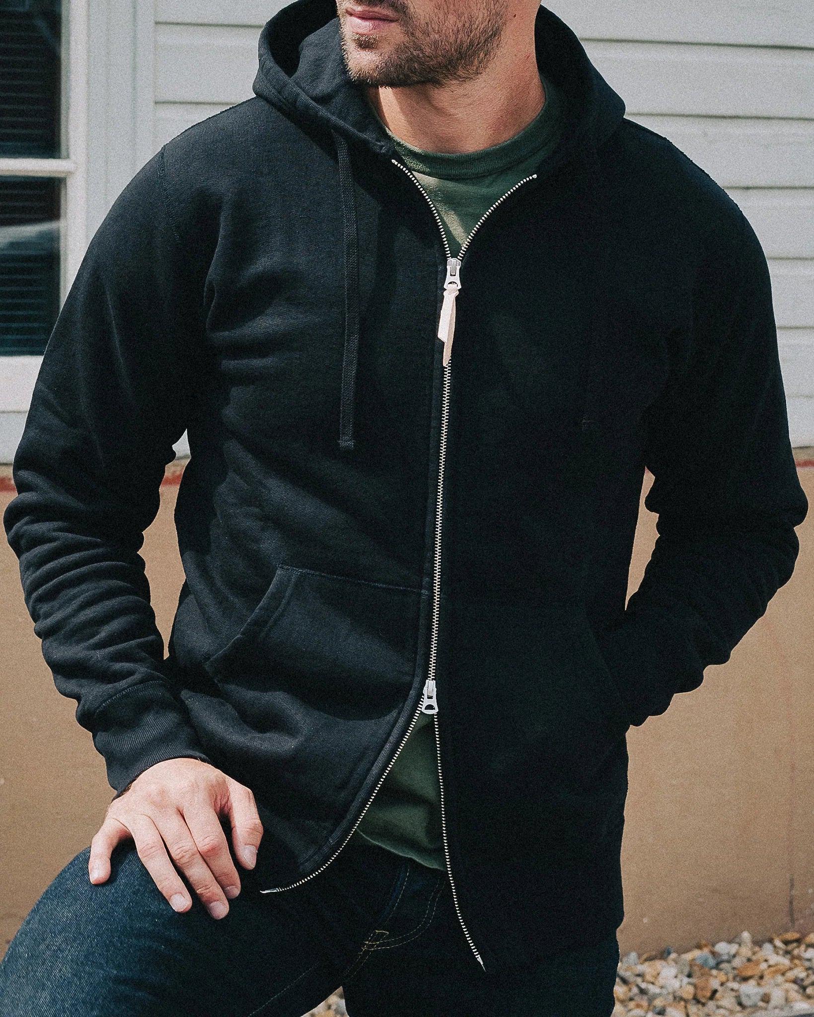 Iron Heart IHSW 10 BLK 14oz Ultra Heavyweight Loopwheel Cotton Zip Up Hoodie - Black | Premium Men's Streetwear for Winter & Outdoor Activities