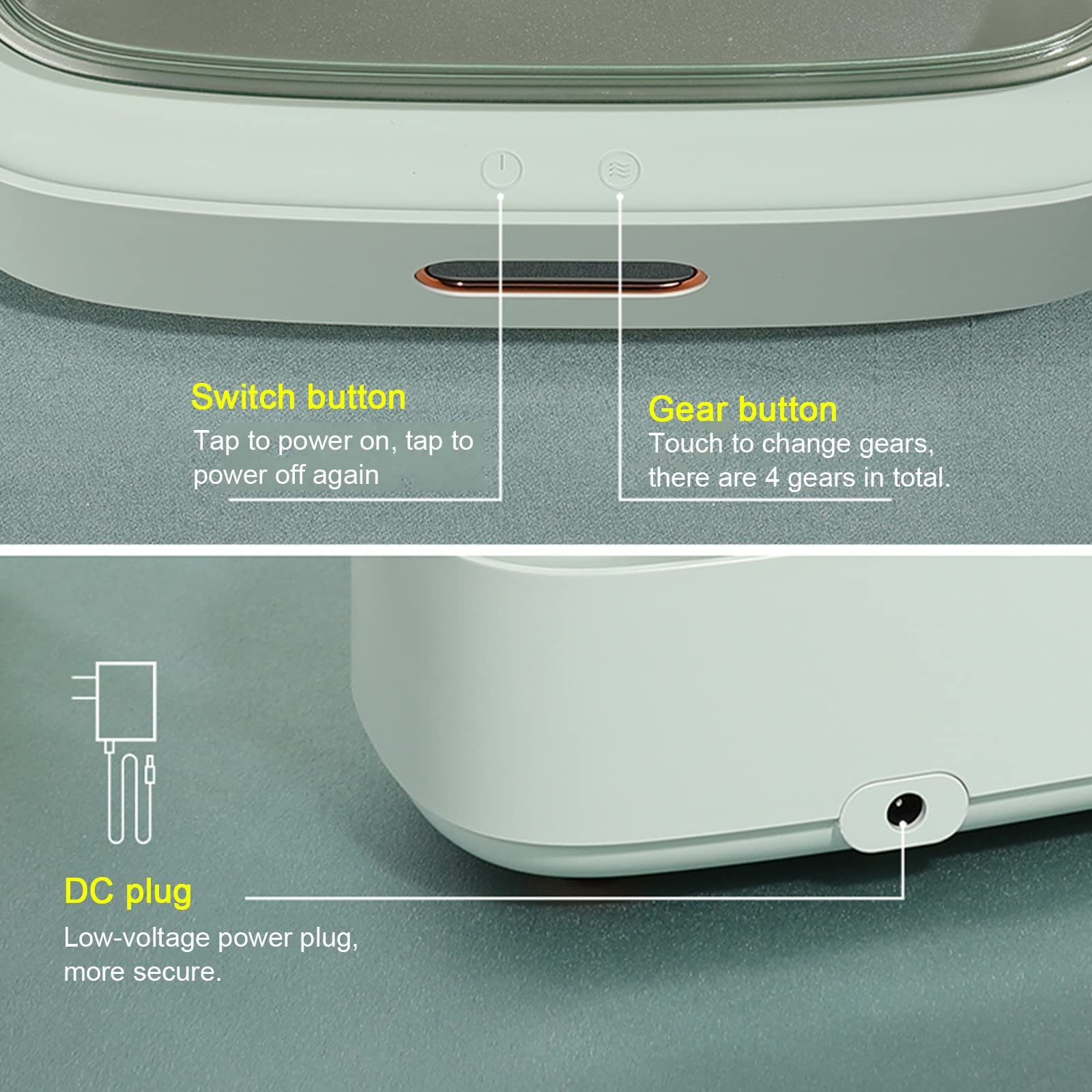 TXTC 300ML Ultrasonic Jewelry Cleaner - Portable & Quiet 45KHz Sonic Cleaner for Gold, Silver, Watches, Glasses, Retainers | Home & Travel Jewelry Care Solution (White)