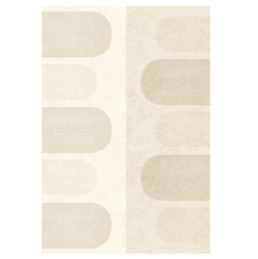 Abstract Area Rugs for Living Room - Modern Cream Geometric Contemporary Carpet for Dining Table, Bedside & Kitchen - Soft Non-Slip Floor Mat for Home Decor & Cozy Spaces