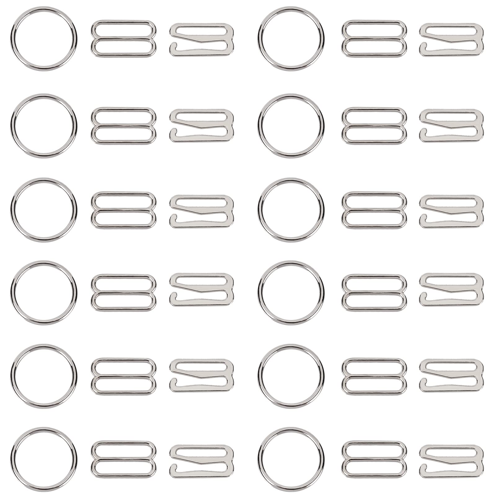 180 Pcs Bra Strap Hooks - 3 Styles Metal Adjustable Sliders & Clips for Bras, Nightgowns & Slip Dresses | Secure Comfort Fit for Everyday Wear & Special Occasions