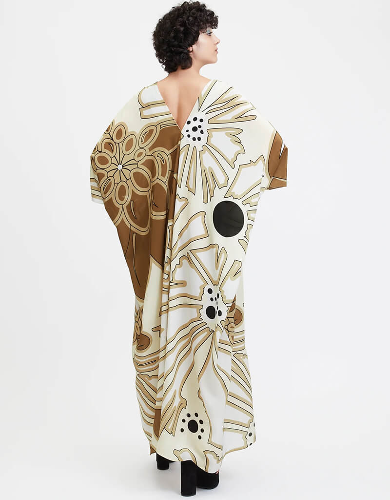 Beige French Moss Kaftan Dress - Boho Chic Loose Maxi Dress for Women | Perfect for Beach Cover Up, Summer Vacation & Boho Fashion