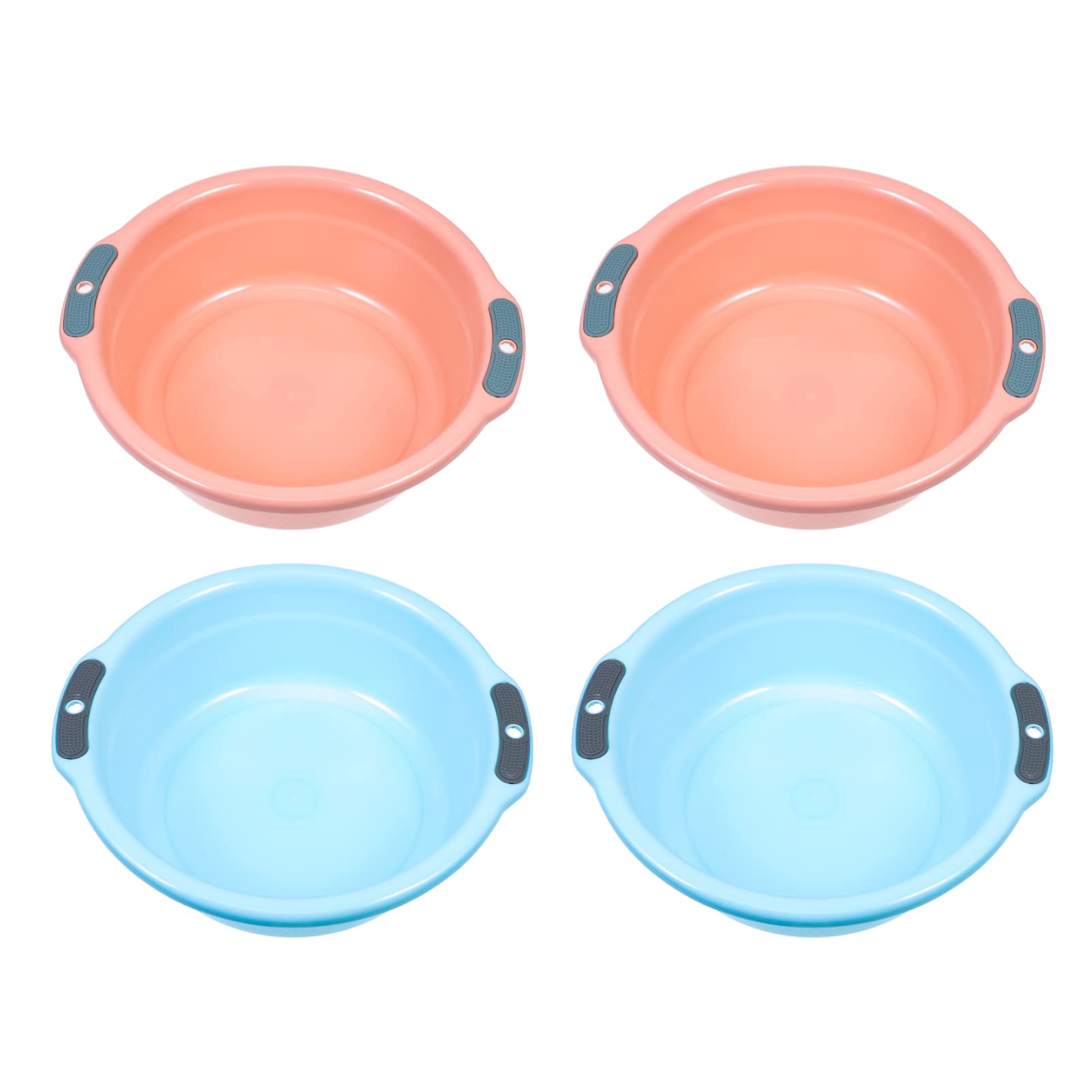 4-Piece Binaural Wash Basin Set - Small Plastic Sink Tub for Kitchen, Bottle Washing, Rice Cleaning & Baby Laundry | Durable PP Material for Dishwashing, Foot Soaking & Household Use | Space-Saving Bathroom & Kitchen Organizer