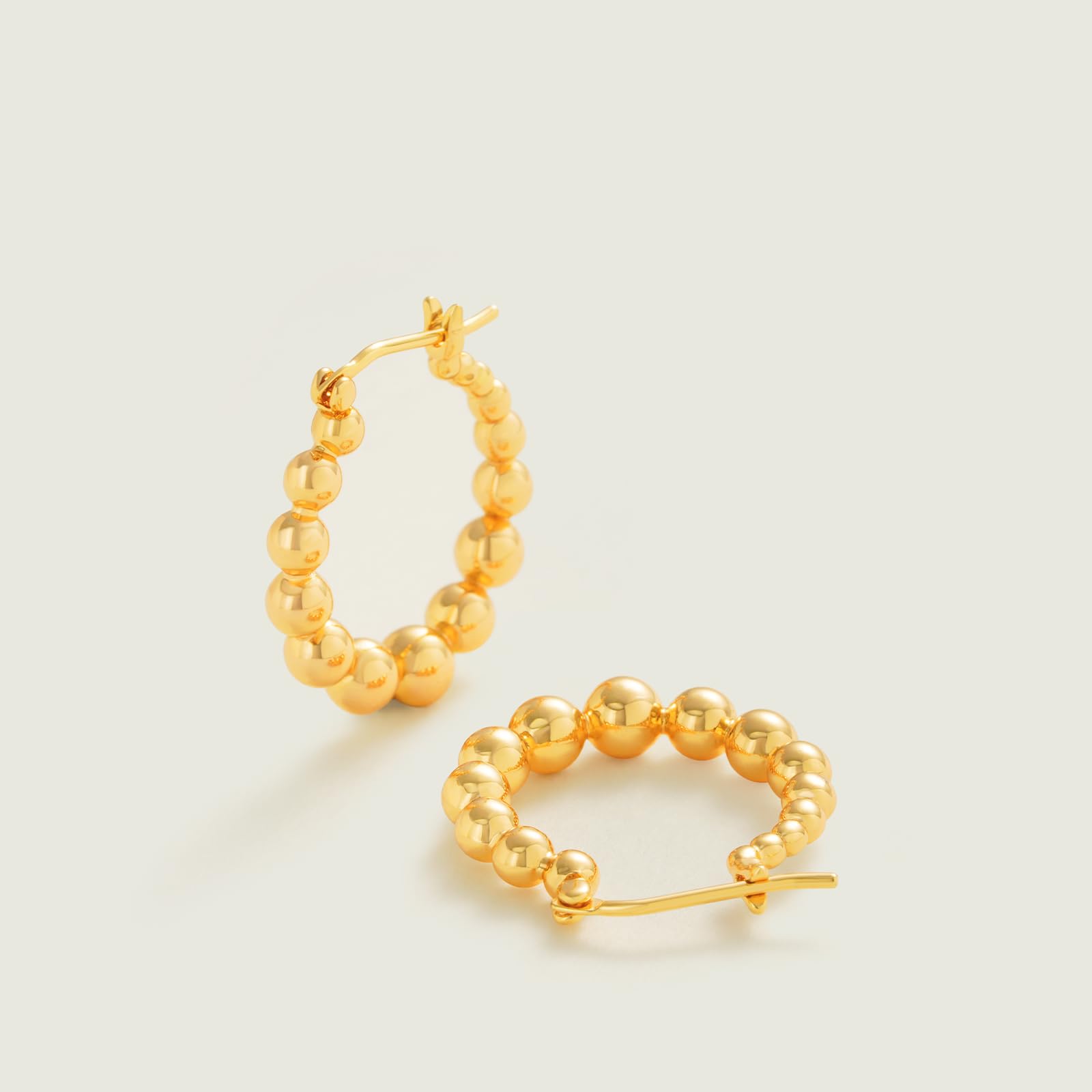 MEVECCO 18K Gold Plated Chunky Huggie Hoop Earrings for Women - Hypoallergenic Handmade Dainty Sleeper Hoops | Perfect for Everyday Wear, Parties & Gifts