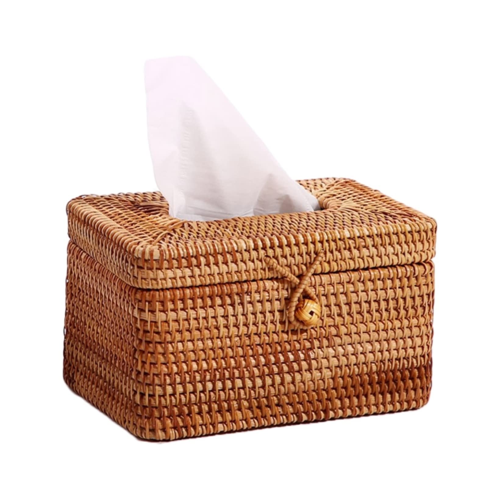 Handmade Rattan Tissue Box Holder - Multifunctional Napkin Storage Container for Desk, Bathroom & Home Decor | Perfect for Living Room, Bedroom, Office Organizer