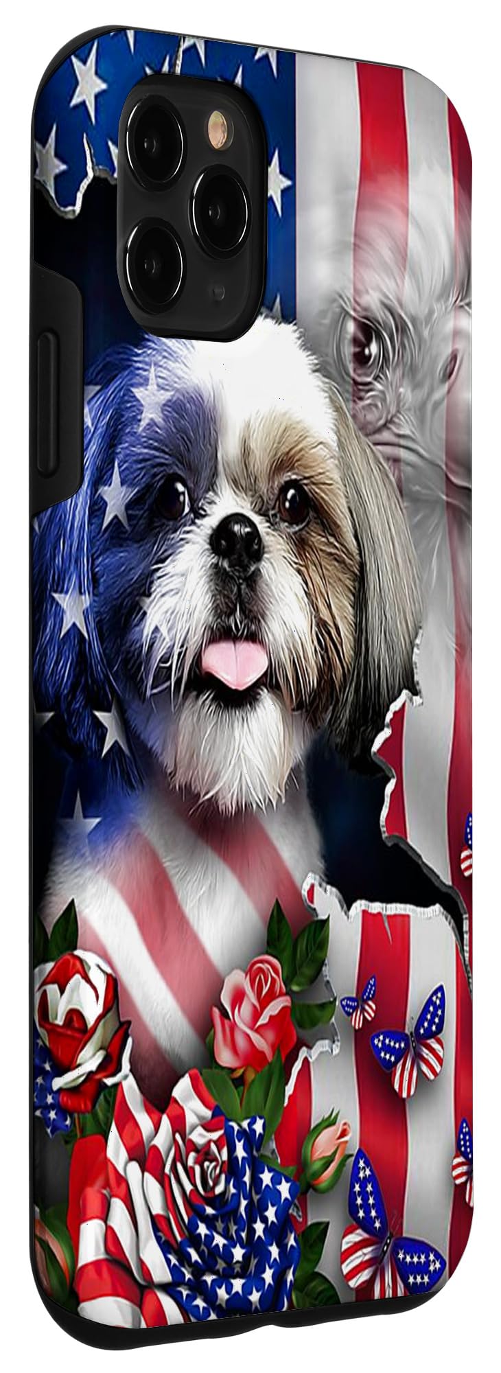 iPhone 11 Pro Max Case with Floral & Eagle Design - Perfect for Patriotic Style
