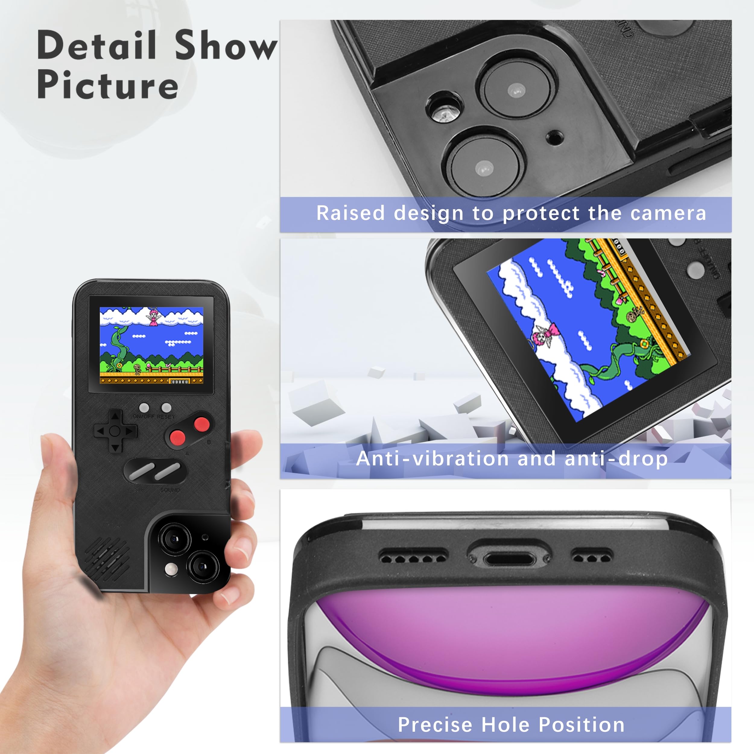 168 Built-in Mini Games Phone Case for iPhone 11 - White Retro Gaming Cover | Perfect for Commuting, Travel & Entertainment