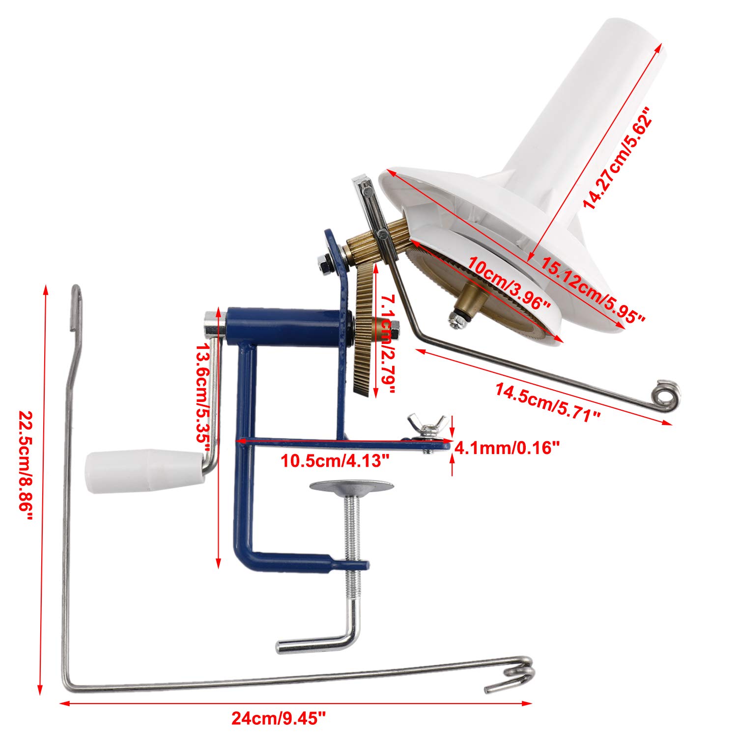 YaeMarine Metal Yarn Ball Winder - Heavy Duty 10-Oz Capacity for Knitting, Crocheting & Crafting - Perfect for Yarn, Fiber, Wool & String Winding at Home or Studio