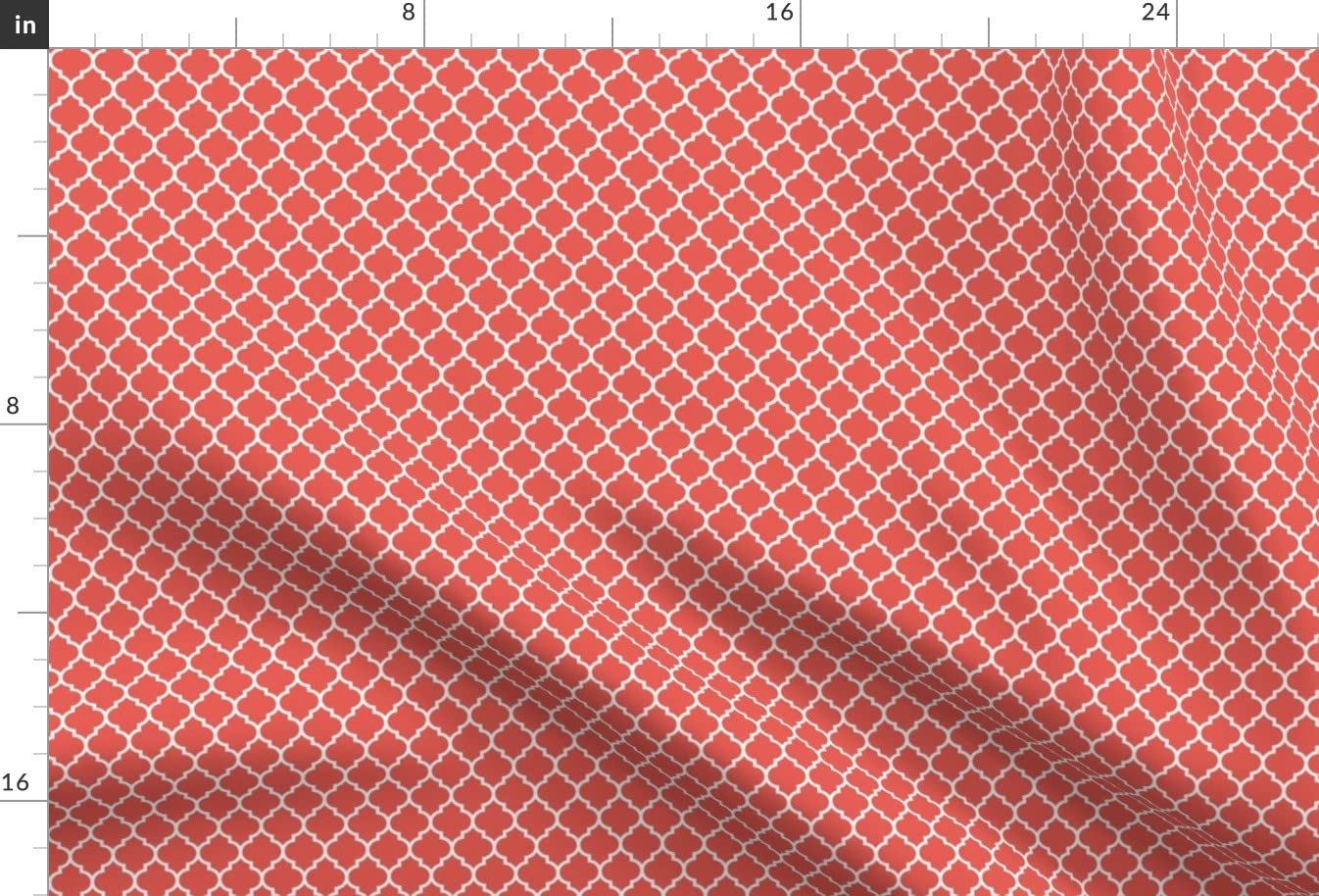 Premium Moroccan Quatrefoil Lattice Coral Pink Printed Minky Fabric Fat Quarter - Soft Baby Blanket Material, Quilt Backing & Plush Toy Fabric for Sewing Projects - Perfect for Nursery Decor, DIY Crafts and Home Decor