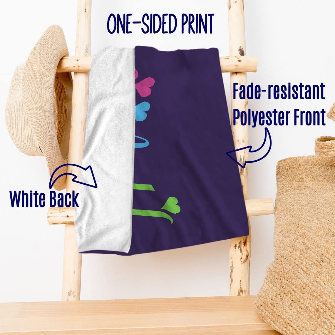 **Personalized Beach Towels with Name - Custom Quick Dry Microfiber Cotton/Poly Blend Towel - 30