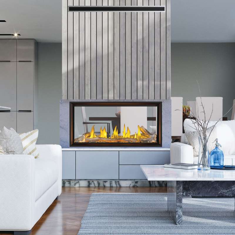 Napoleon TLV74N2 Tall Vector 74 See-Through Linear Direct Vent Gas Fireplace - Modern Heating for Living Rooms & Patios