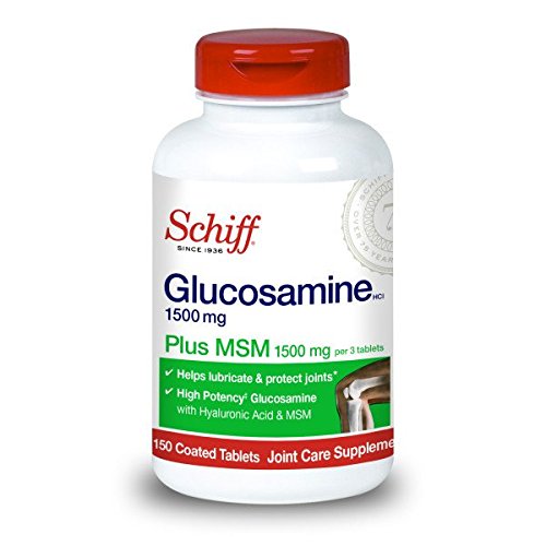 Schiff Glucosamine 1500mg Plus MSM & Hyaluronic Acid Joint Supplement - 150 Tablets (Pack of 4) for Joint Pain Relief & Mobility Support - Ideal for Active Adults & Seniors