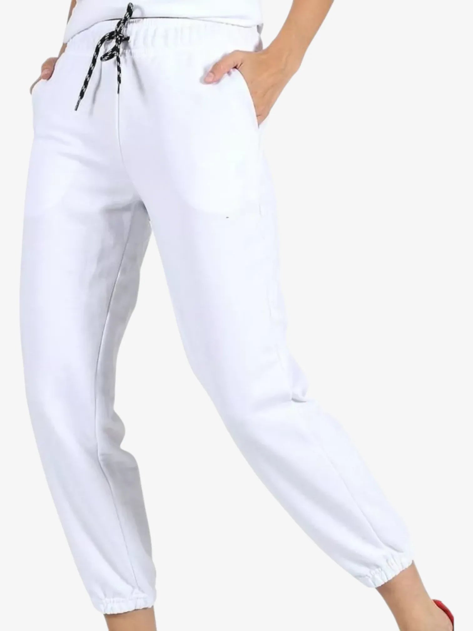 Converse Women's High Waisted White Canvas Pants - Casual Streetwear, Comfortable & Stylish for Everyday Wear, Work, and Travel
