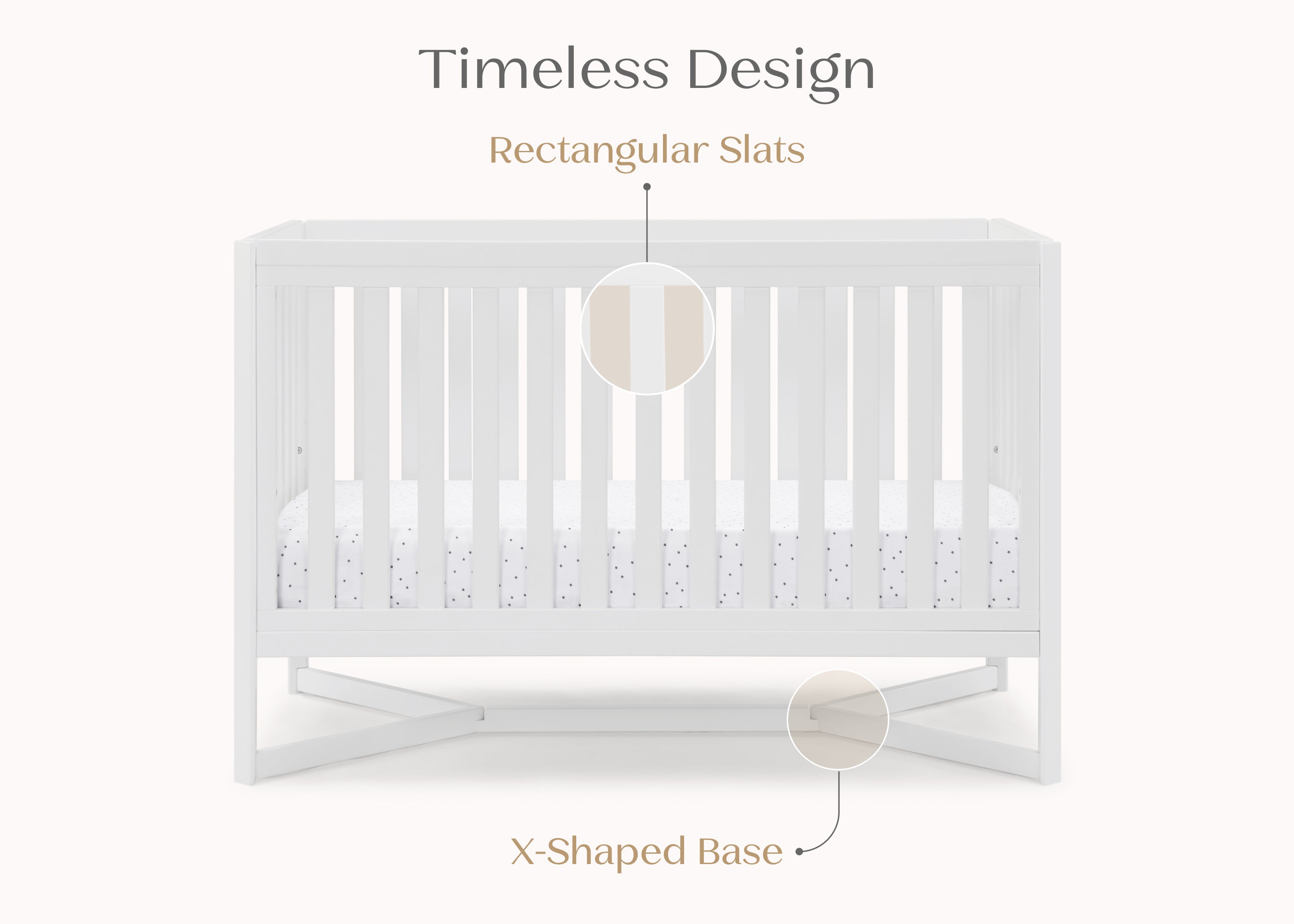 Tribeca 4-in-1 Convertible Baby Crib - White Nursery Furniture for Newborn to Toddler Bed - Perfect for Modern Nursery Rooms & Daycare Centers