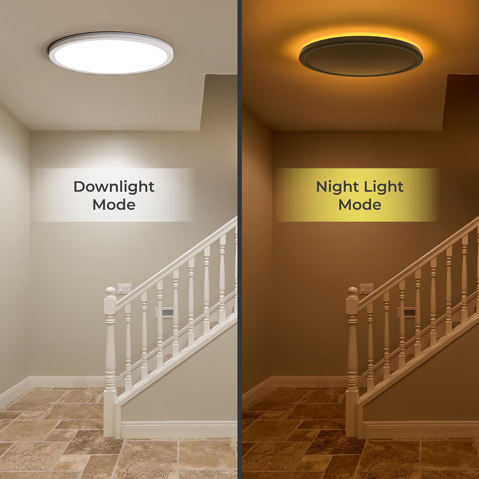 12in LED Flush Mount Ceiling Light with Remote Control - 2000K Warm to 6500K Adjustable Color Temperature, Ultra-Thin Design for Bedroom, Kitchen, Living Room - Perfect for Ambient Lighting and Nighttime Use