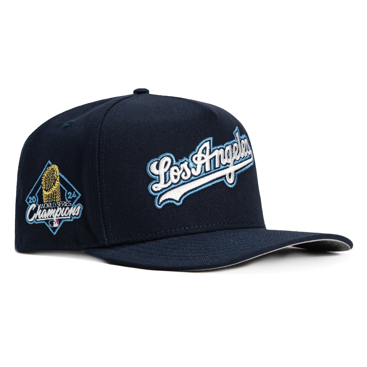 New Era 9Fifty A-Frame Los Angeles Dodgers 2024 World Series Champions Snapback Hat with Patch - Navy Blue Baseball Cap for Men & Women | Game Day, Sports Fan Gift, Streetwear Fashion