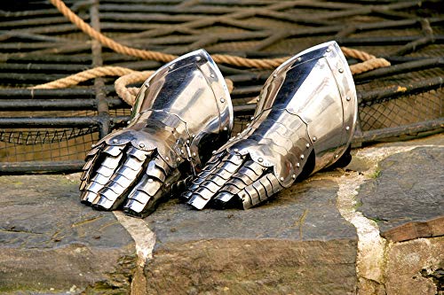 Medieval Knight Armor Metal Gloves - 20x30 Inch Laminated Poster with Vibrant Colors & Detailed Imagery - Perfect for Home Decor, Man Cave, or Historical Enthusiast Gifts