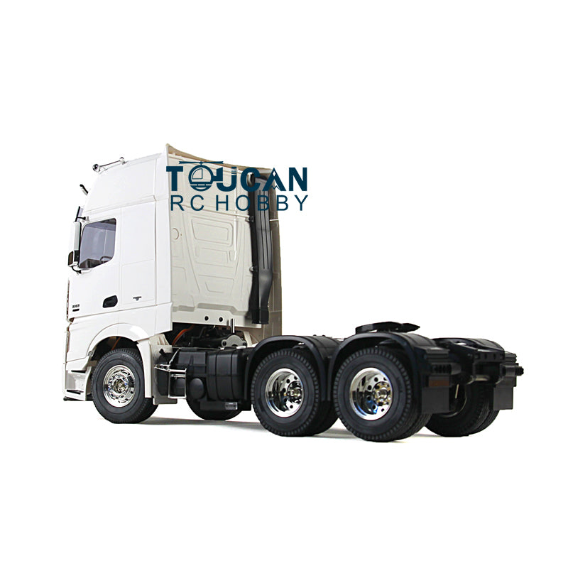 1/14 Scale Toucan Unpainted 3-Axle Highline RC Tractor Truck Trailer Kit with 35T Motor - Remote Control Hobby Model for Off-Road Racing & Construction Site Simulation