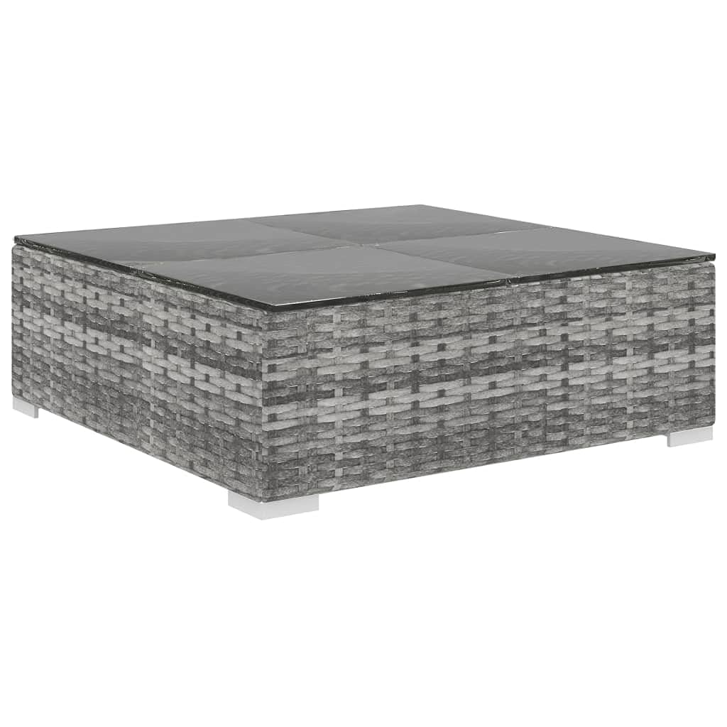 8-Piece Patio Lounge Set with Cushions - Gray Poly Rattan Outdoor Furniture for Porch, Garden, Backyard - Includes Cushioned Seating & Back Sectional - Perfect for Relaxing, Entertaining & Outdoor Conversations