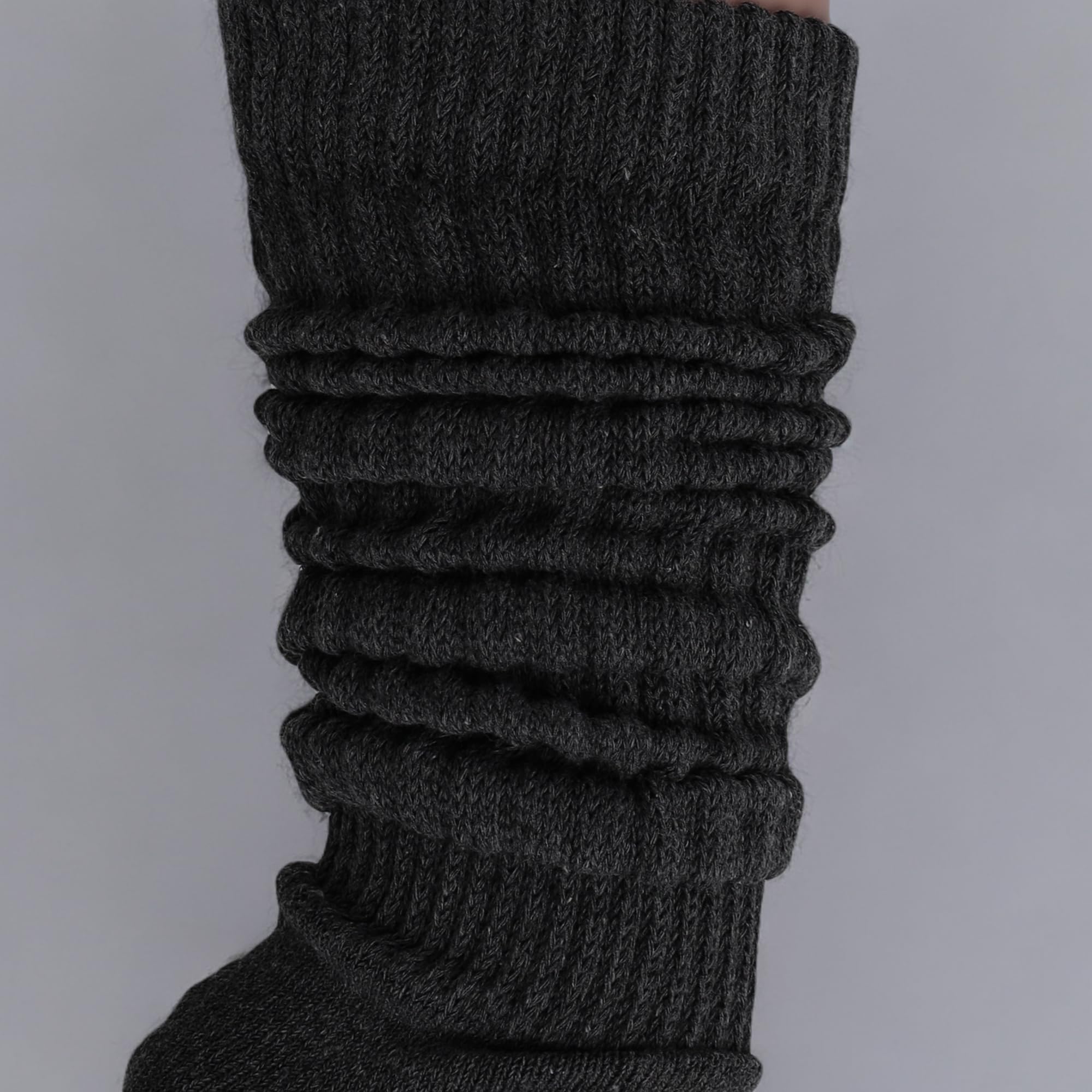 American Made Slouch Socks - Extra Long Cotton Knee High Scrunch Socks for Women & Men | Heavy Warm Winter Socks for Casual Wear, Lounge, Boots & Cold Weather Outfits