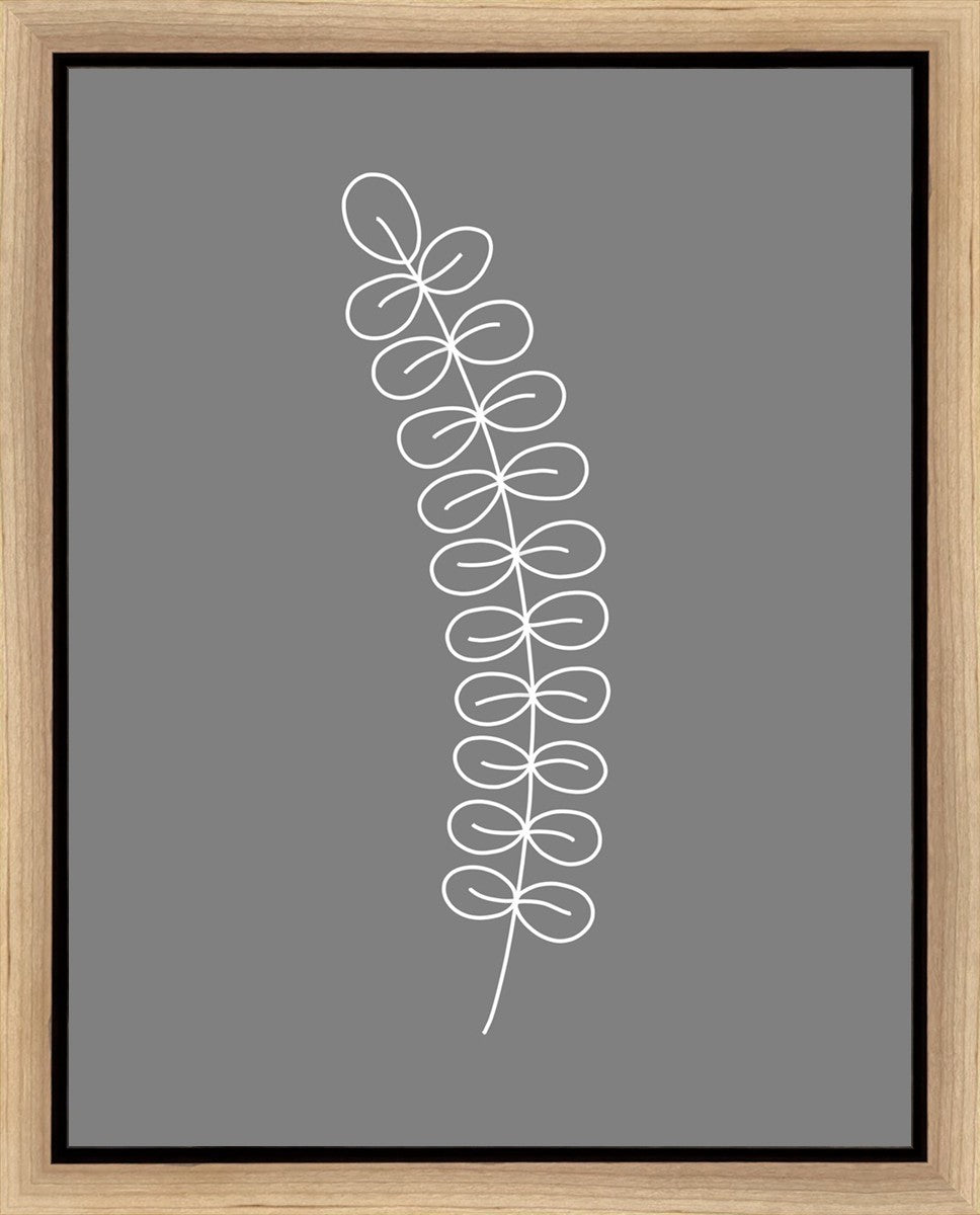 Minimalist Stem Gray Gallery Wrap Canvas Art - Modern Home Decor for Living Room, Bedroom & Office